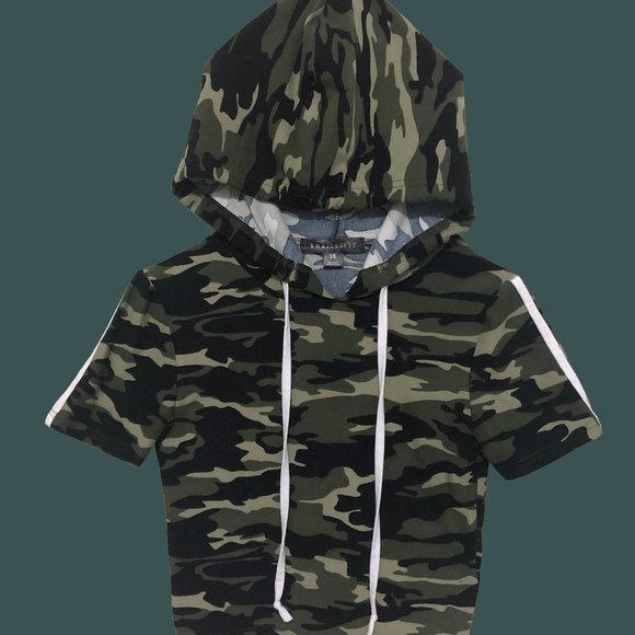 Girls Belly Shirt, Printed Khaki, Medium, Age 8-10 - Picture 1 of 4